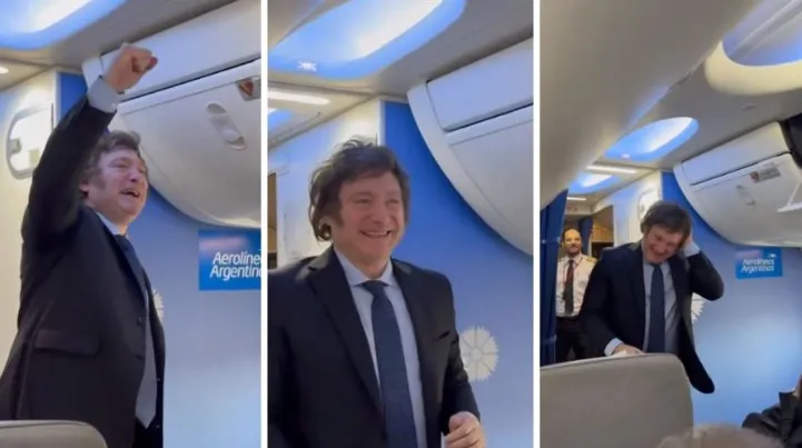 milei en avion